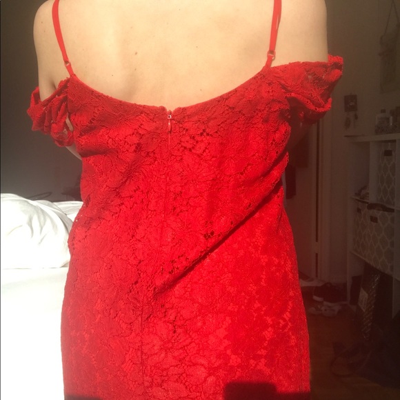 Red Lace Shift Dress - Picture 3 of 3
